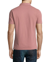 Brunello Cucinelli Short Sleeve Cotton Polo Shirt Red