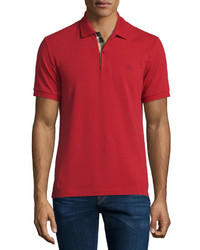 Burberry Short Sleeve Oxford Polo Shirt Military Red