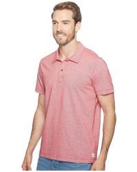 Agave Denim Short Sleeve Polo Italian Pique In Red Clothing