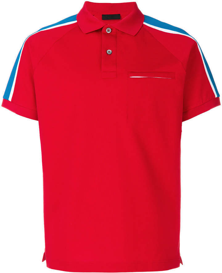 Prada striped 2024 polo shirt red