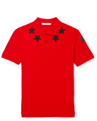 Givenchy Star Appliqu Cotton Piqu Polo Shirt