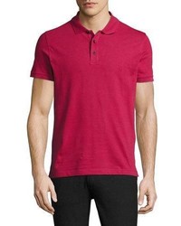 Armani Collezioni Stretch Cotton Polo Shirt Berry Red