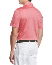Ermenegildo Zegna Stretch Cotton Polo Shirt Strawberry Red