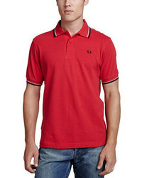Fred Perry Twin Tipped Polo Shirt Bright Red