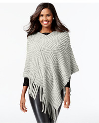 INC International Concepts Patchwork Knit Fringe Poncho Only At Macys