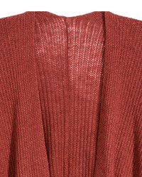 H&M Rib Knit Poncho Rust Red
