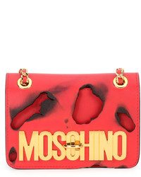 Moschino Small Burned Print Shoulder Bag Red