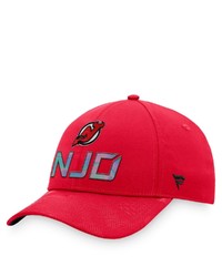 FANATICS Branded Red New Jersey Devils Authentic Pro Team Locker Room Adjustable Hat