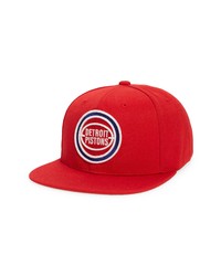 Mitchell & Ness Nba Glow Detroit Pistons Snapback Baseball Cap In Red At Nordstrom
