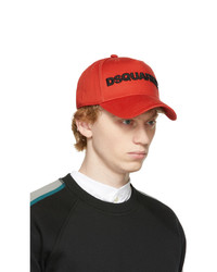 DSQUARED2 Red And Black Logo Cap