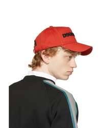 DSQUARED2 Red And Black Logo Cap