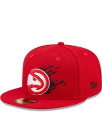New Era Red Atlanta Hawks Splatter 59fifty Fitted Hat At Nordstrom