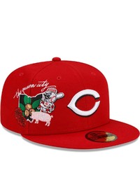 New Era Red Cincinnati Reds City Cluster 59fifty Fitted Hat