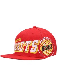 Mitchell & Ness Red Houston Rockets Cooperstown Collection The Grid Snapback Hat At Nordstrom