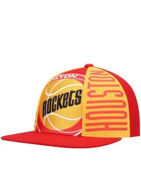 Mitchell & Ness Red Houston Rockets Hardwood Classics Big Face Callout Snapback Hat