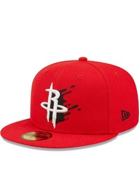 New Era Red Houston Rockets Splatter 59fifty Fitted Hat At Nordstrom