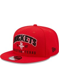 New Era Red Houston Rockets Stacked 9fifty Snapback Hat