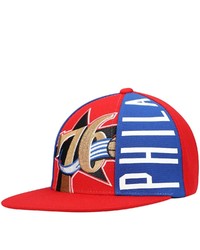 Mitchell & Ness Red Philadelphia 76ers Hardwood Classics Big Face Callout Snapback Hat