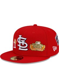 New Era Red St Louis Cardinals 11x World Series Champions Count The Rings 59fifty Fitted Hat