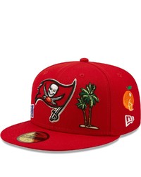 New Era Red Tampa Bay Buccaneers Team Local 59fifty Fitted Hat