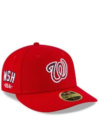 New Era Red Washington Nationals 4th Of July On Field Low Profile 59fifty Fitted Hat