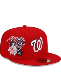 New Era Red Washington Nationals City Cluster 59fifty Fitted Hat