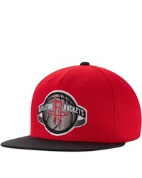 Mitchell & Ness Redblack Houston Rockets Two Tone Wool Snapback Hat