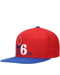 Mitchell & Ness Redroyal Philadelphia 76ers Hardwood Classics Two Tone Fitted Hat At Nordstrom