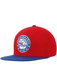 Mitchell & Ness Redroyal Philadelphia 76ers Two Tone Wool Snapback Hat