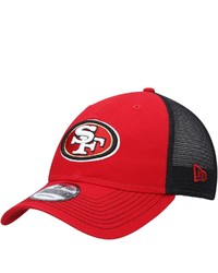 New Era Scarletblack San Francisco 49ers Team Fronted Trucker 9twenty Snapback Hat At Nordstrom