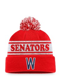 FANATICS Branded Redwhite Washington Senators Sport Resort Cuffed Knit Hat With Pom At Nordstrom