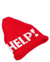 Help Print Knitted Beanie Red