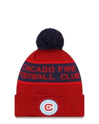 New Era Red Chicago Fire Kick Off Cuffed Knit Hat With Pom At Nordstrom