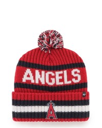 '47 Red Los Angeles Angels Bering Cuffed Knit Hat With Pom At Nordstrom