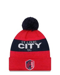 New Era Red St Louis City Sc Kick Off Cuffed Knit Hat With Pom At Nordstrom
