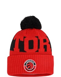 New Era Red Toronto Raptors Sport Logo Cuffed Knit Hat With Pom At Nordstrom