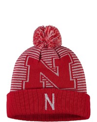 Top of the World Scarlet Nebraska Huskers Line Up Cuffed Knit Hat With Pom At Nordstrom