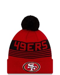 New Era Scarlet San Francisco 49ers Proof Cuffed Knit Hat With Pom At Nordstrom