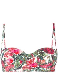 Dolce & Gabbana Rose Print Balconette Bikini Top