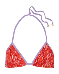 Diane von Furstenberg Moss Snake Print Triangle Bikini Top
