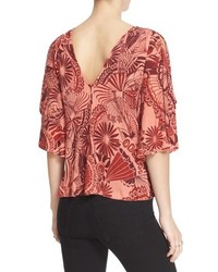 Free People Amour Abstract Floral Print Top