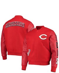 PRO STANDARD Red Cincinnati Reds Varsity Logo Full Zip Jacket At Nordstrom