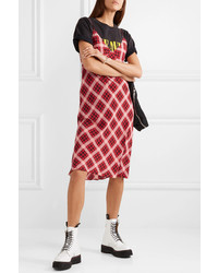 Marc Jacobs Checked Washed Silk Midi Dress
