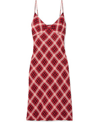 Marc Jacobs Checked Washed Silk Midi Dress