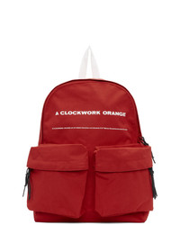 Red Print Canvas Backpack