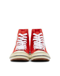 Palm Angels Red Palm Vulcanized High Sneakers
