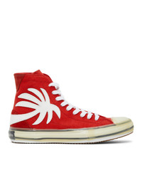 Palm Angels Red Palm Vulcanized High Sneakers