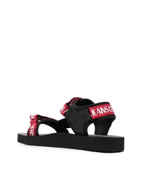 VERSACE JEANS COUTURE Logo Print Touch Strap Sandals