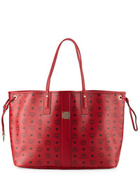 Red Print Canvas Tote Bag