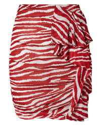 Isabel Marant Etoile Jerine Ruffled Zebra Print Chiffon Mini Skirt